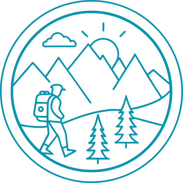 grafik Spaziergang in der Bergnatur